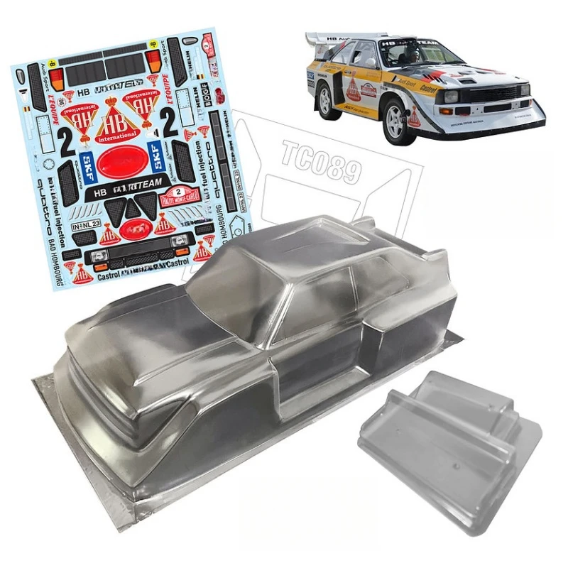 RC Rally Body 1/10 AudiQuattro S1 Clear Lexan Car Shell W/Rear Wing and Color Sticker Decals Bedge set
RC Rally Body 1/10 AudiQuattro S1 Clear Lexan Car Shell W/Rear Wing and Color Sticker Decals Bedge set