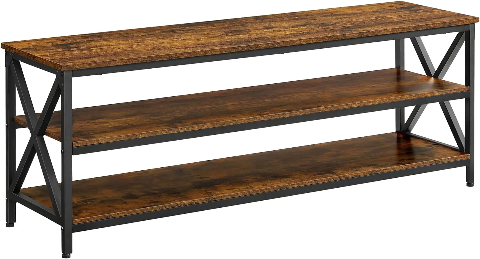 The TV stand holds up to 65 TVS, media console with shelves, 3-tier storage, and X-shaped steel frame
The TV stand holds up to 65 TVS, media console with shelves, 3-tier storage, and X-shaped steel frame