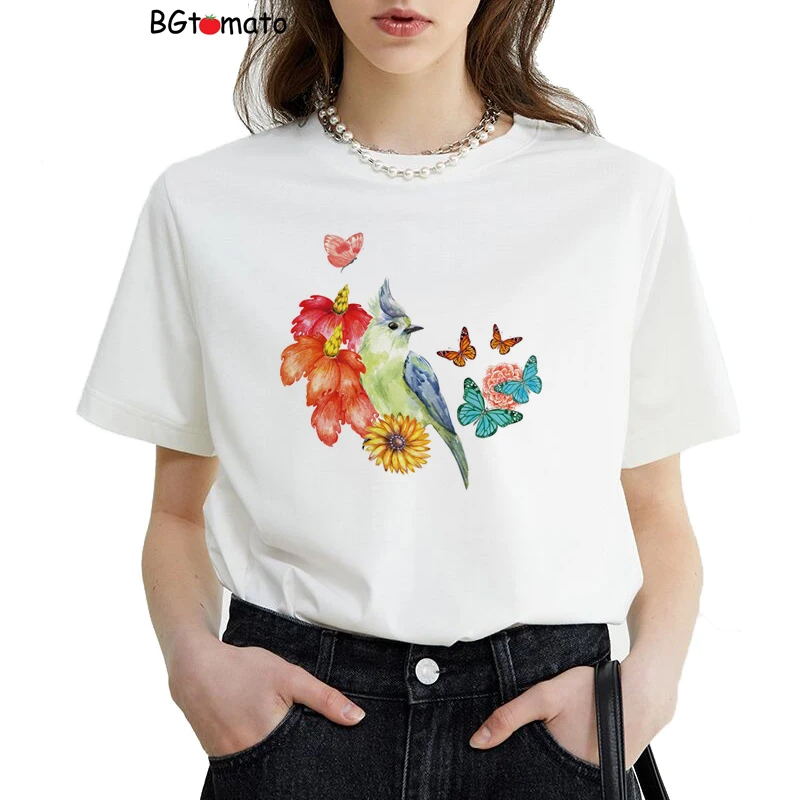 New Flower-Bird Butterfly T-Shirts Sell Summer Personal TShirts High Quality Air-permeable Tops A041
New Flower-Bird Butterfly T-Shirts Sell Summer Personal TShirts High Quality Air-permeable Tops A041