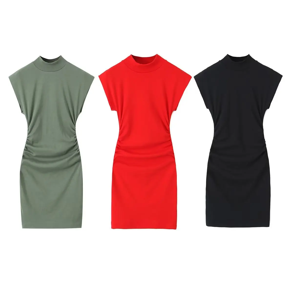

Женское Плиссированное облегающее короткое платье, винтажное повседневное шикарное мини-платье без рукавов с отделкой, 2023