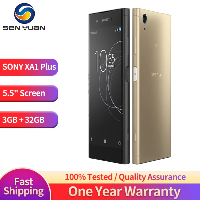 

Original Sony Xperia XA1 Plus G3421 G3426 4G Mobile Phone 5.5" Single/Dual SIM 3GB RAM 32GB ROM 23MP+8MP NFC Android CellPhone