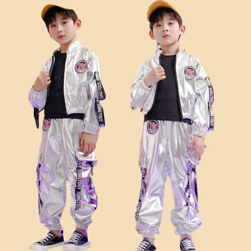 Children silver stage hip hop girl dance costume stage show stage wear for boys girls ballroom street dancing jazz jacket pants
Children silver stage hip hop girl dance costume stage show stage wear for boys girls ballroom street dancing jazz jacket pants