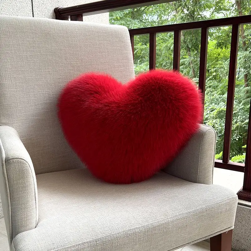 New Style Red Imitation Fox Fur Love Pillow Heart-shaped Plush Sofa Bed Decor Waist Cushion Cute Girl Wedding Room Decoration
New Style Red Imitation Fox Fur Love Pillow Heart-shaped Plush Sofa Bed Decor Waist Cushion Cute Girl Wedding Room Decoration