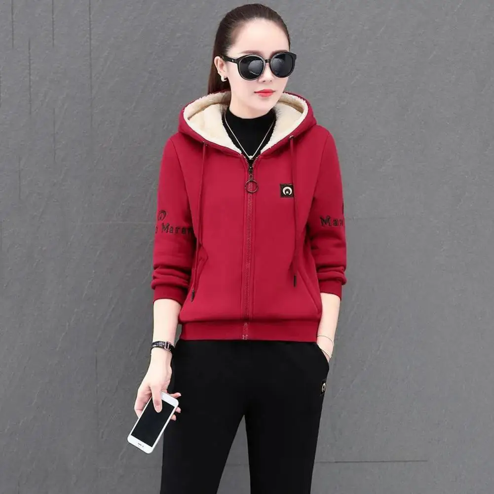 Women Winter Tracksuit Women Sports Set Stylish Women's Winter Tracksuit with Hooded Coat Drawstring Pants Plush Embroidery Cozy
Women Winter Tracksuit Women Sports Set Stylish Women's Winter Tracksuit with Hooded Coat Drawstring Pants Plush Embroidery Cozy