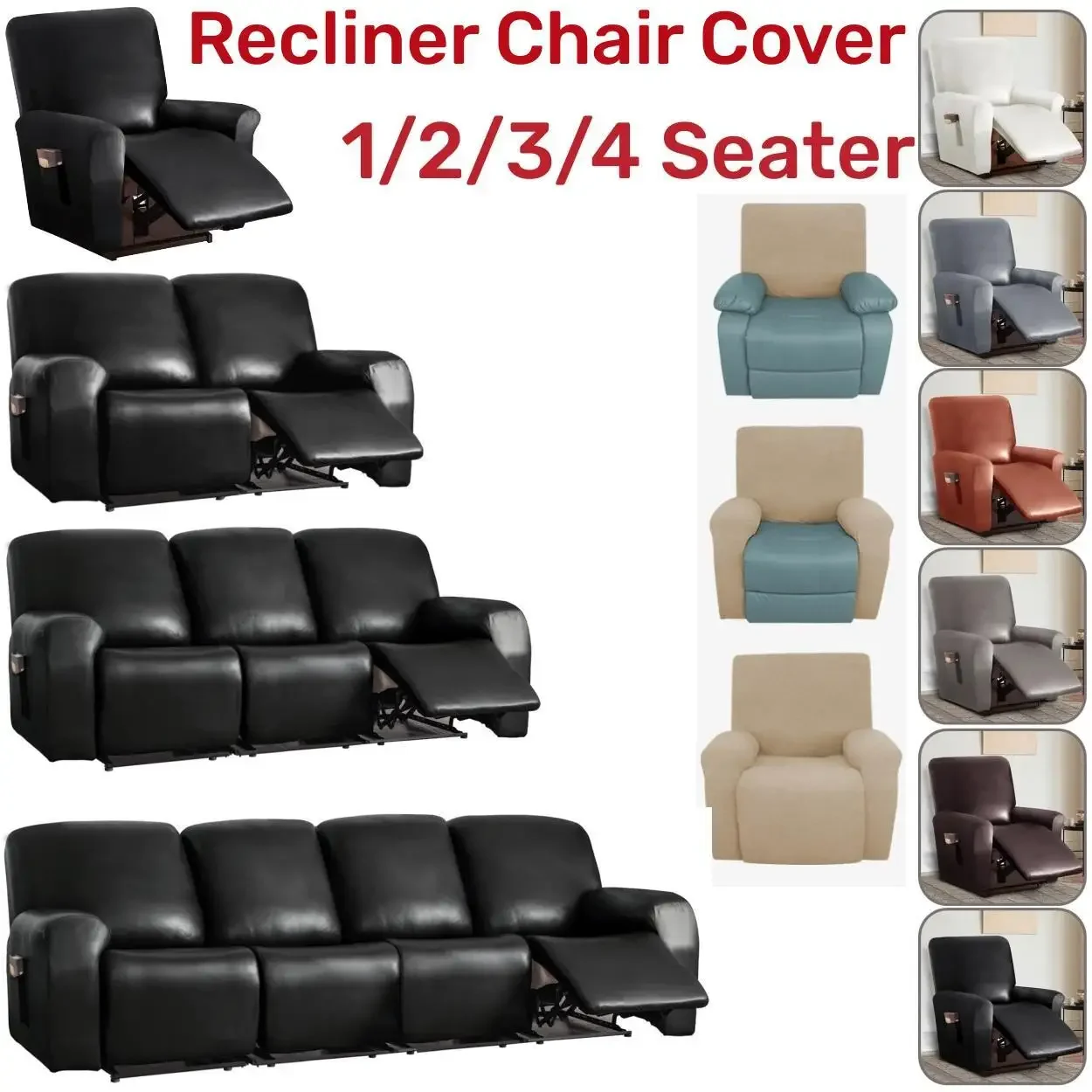 100% Waterproof Recliner Chair Cover Sofa Slipcover PU Leather Sofa Pet Protector 1/2/3/4 Seater Full Cover Washable Removable
100% Waterproof Recliner Chair Cover Sofa Slipcover PU Leather Sofa Pet Protector 1/2/3/4 Seater Full Cover Washable Removable