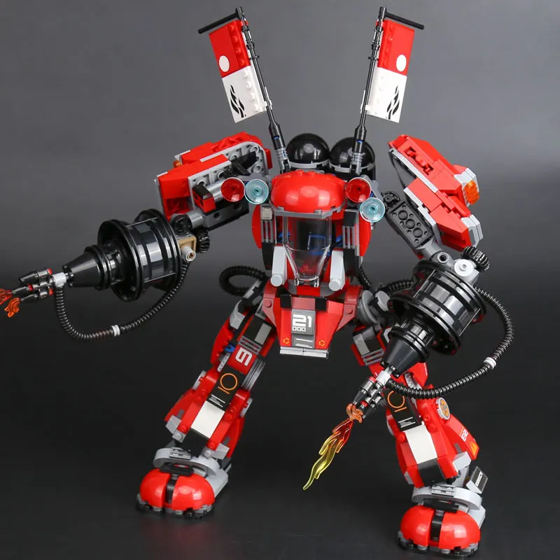 

980 PCS Super Mech Fire Flame Compatible 06052 70615 Mech Battle Robot Building Blocks Bricks Toys For Birthday Christmas Gifts