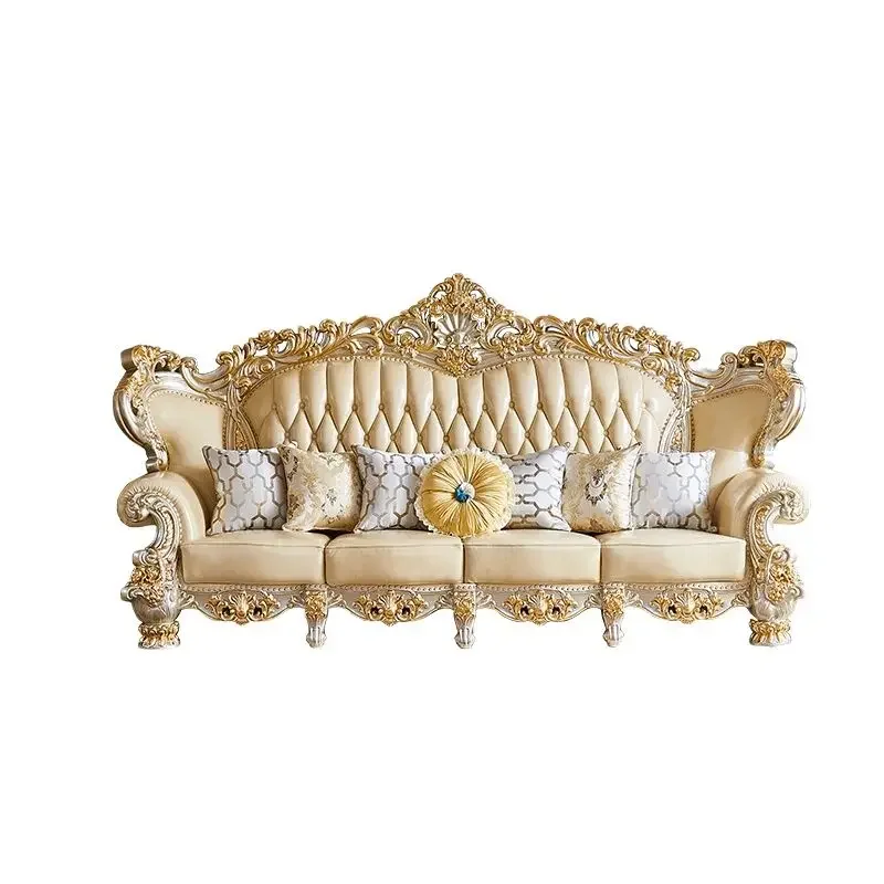 -style leather sofa villa living room 124 combination of luxury all solid wood carving large high-end sofa
-style leather sofa villa living room 124 combination of luxury all solid wood carving large high-end sofa