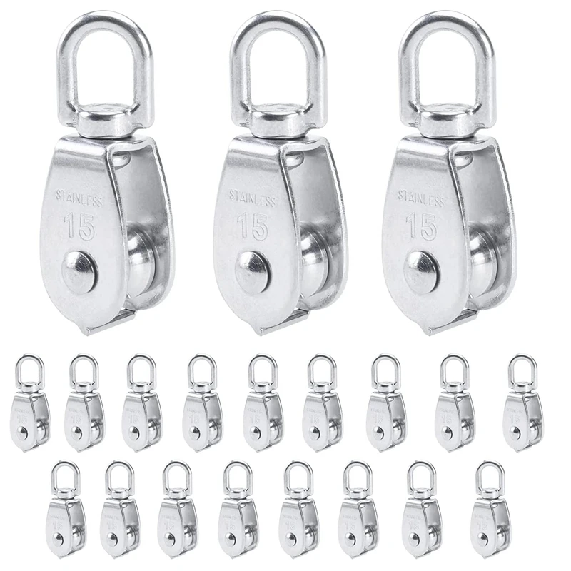 20 Pcs Stainless Steel Single Pulley Block M15 Steel Wire Rope Crane Pulley Stainless Steel Pulley Lifting Pulley
20 Pcs Stainless Steel Single Pulley Block M15 Steel Wire Rope Crane Pulley Stainless Steel Pulley Lifting Pulley