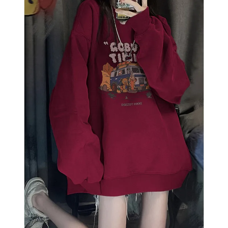 Американский винтажный Свободный пуловер, Модный свитшот с буквенным принтом, Повседневная Толстовка в стиле High Street для ленивых, с рукавами реглан, на весну
Американский винтажный Свободный пуловер, Модный свитшот с буквенным принтом, Повседневная Толстовка в стиле High Street для ленивых, с рукавами реглан, на весну