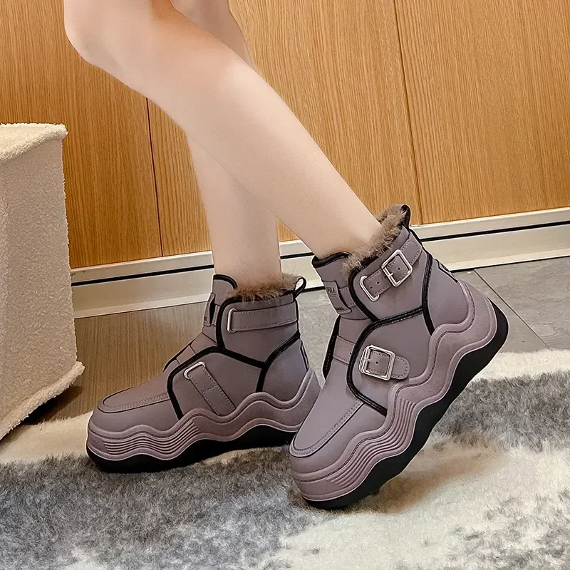 

Fashion Women's Boots 2023 New Winter Plush Warm Short Boots Height-increasing Thick-soled Casual Ladies Shoes Botas De Mujer