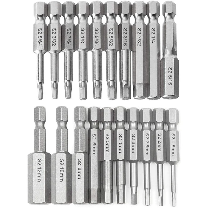 20Pcs Hex Head Wrench Drill Bit Set Shank Quick Release Magnetic Screwdriver Bits Set (Metric +SAE)
20Pcs Hex Head Wrench Drill Bit Set Shank Quick Release Magnetic Screwdriver Bits Set (Metric +SAE)
