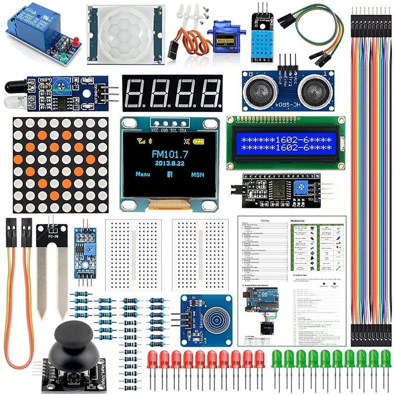 Starter Kits For Arduino Kits R3 Nano V3.0 Mega 2560 Mega 328 Kit Project Kit Compatible With Arduino IDE
Starter Kits For Arduino Kits R3 Nano V3.0 Mega 2560 Mega 328 Kit Project Kit Compatible With Arduino IDE