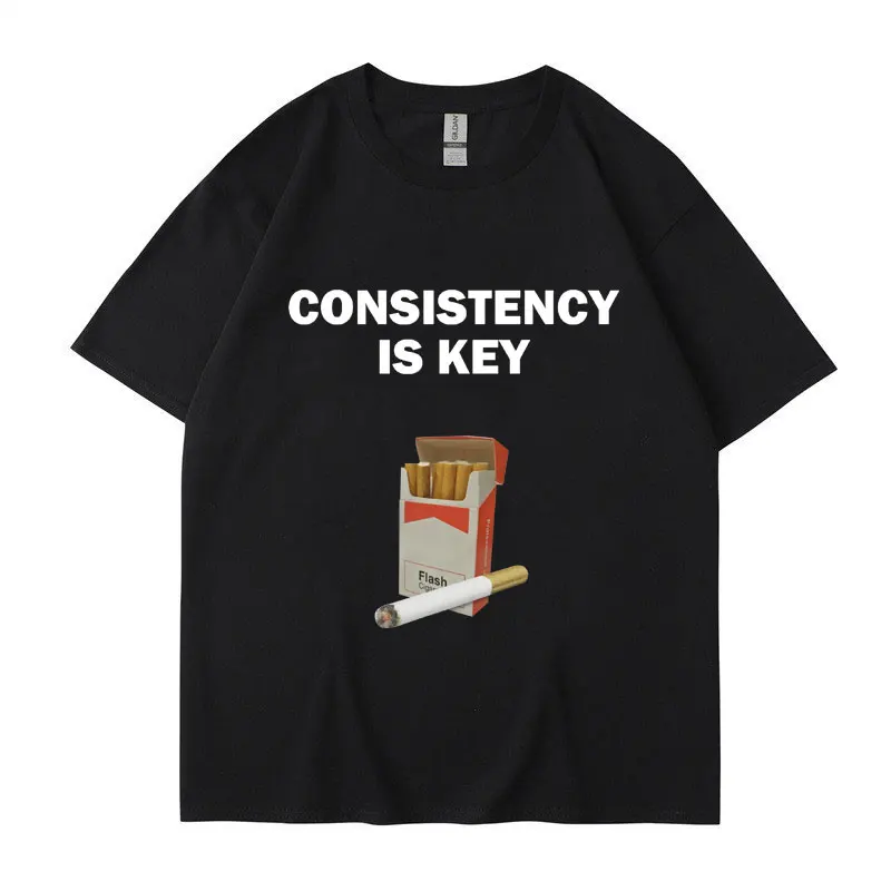 

Смешная футболка с рисунком "консистенция", "это ключ", "Курение", мужская и женская Повседневная футболка с смешным юмором, футболки большого размера, хлопковая новинка, уличная одежда, подарок