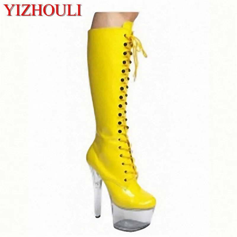 15 cm high boots, transparent crystal bottom, sexy women's club stage show high dance shoes
15 cm high boots, transparent crystal bottom, sexy women's club stage show high dance shoes