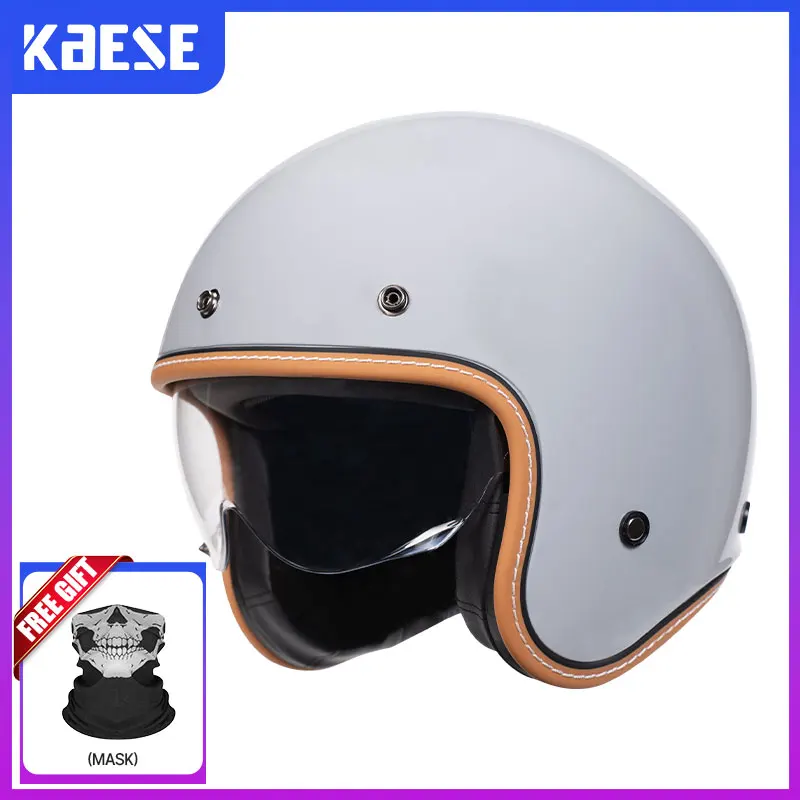 

TT&COCASCOS Open Face Helmet 3/4 Motorcycle Helmets Men German Style Jet Helmet Four Seasons Capacete De Moto DOT Approved