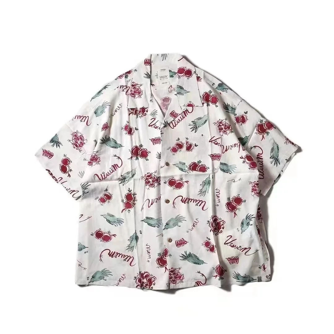 

VISVIM22SS Hummingbird Printed Hawaiian Sun Tide Men's and Women's Casual Loose Short Sleeved Shirts