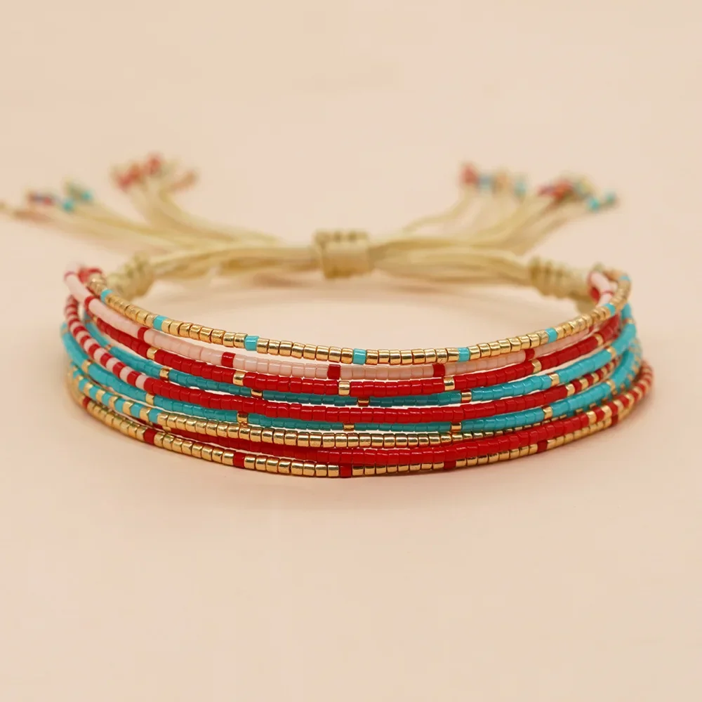 Beaded bracelet multilayer splicing retro Tidal current Bohemia adjustable simplicity Hand weaving Rice bead bracelet
Beaded bracelet multilayer splicing retro Tidal current Bohemia adjustable simplicity Hand weaving Rice bead bracelet
