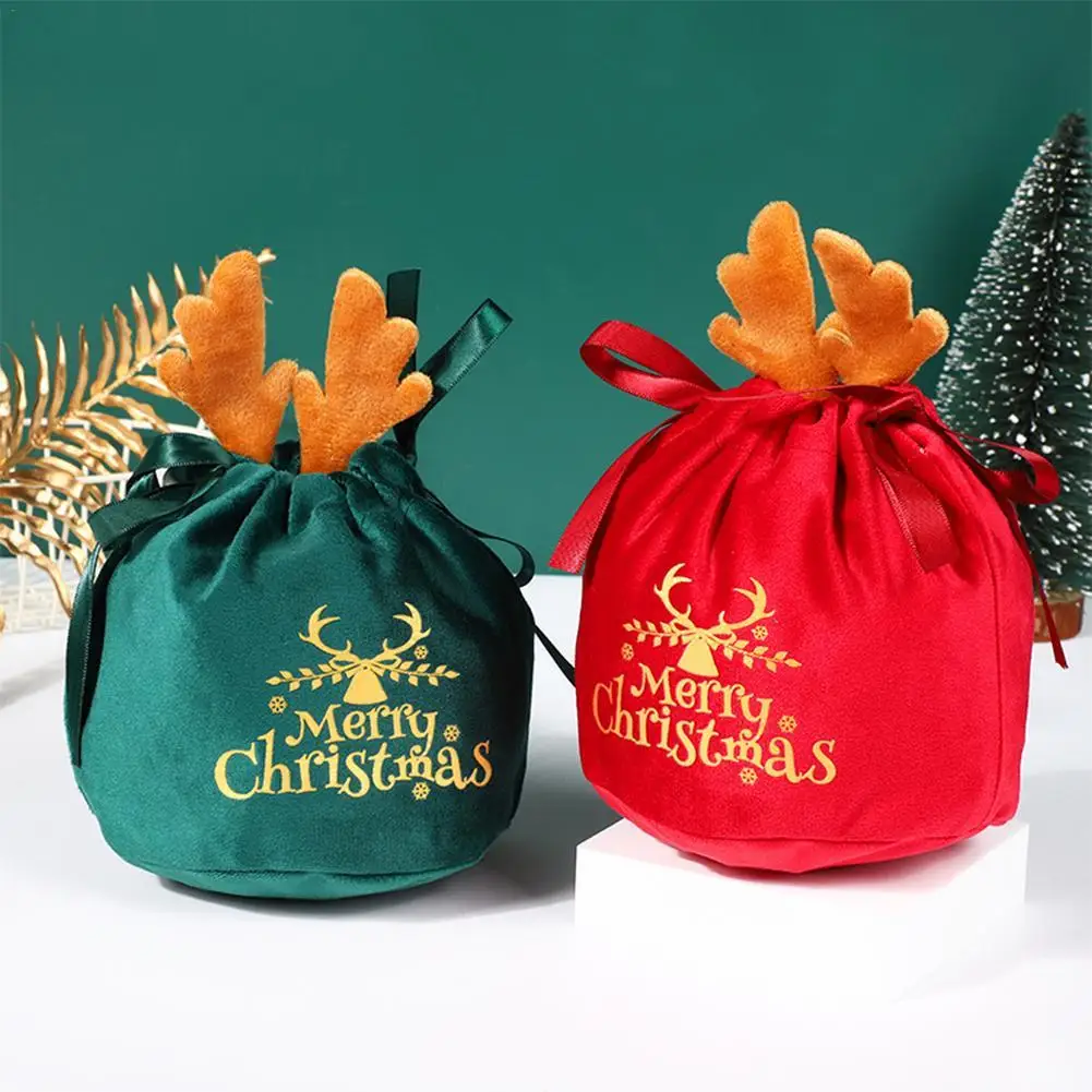 Creative Deer Horn Christmas Eve Apple Bag Velvet Drawstring Candy Bag Antler Gift Wrapping Packaging Xmas Party Decoration
Creative Deer Horn Christmas Eve Apple Bag Velvet Drawstring Candy Bag Antler Gift Wrapping Packaging Xmas Party Decoration