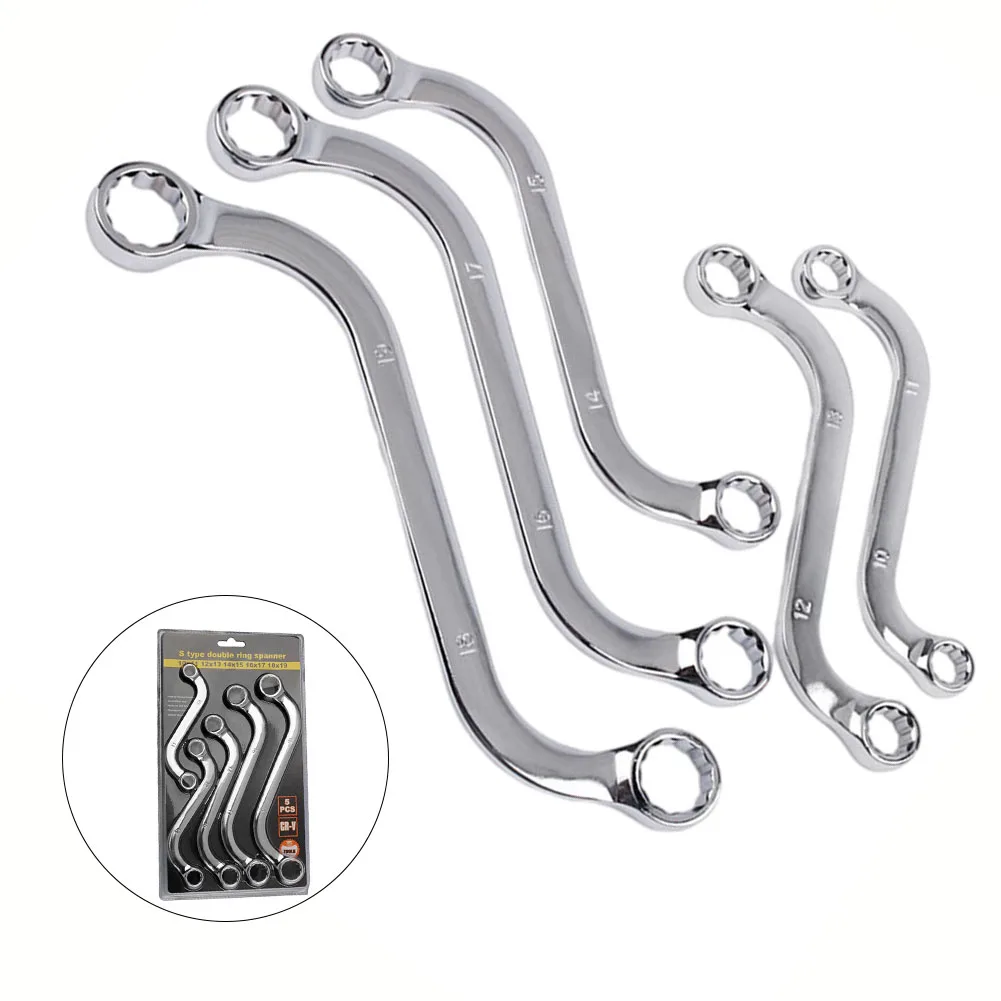 5 Pcs S-Type Wrench Set Double Wrench 12 Point Anti-Rust Ring Spanner Double Dual Head Box Combination Set For Car Repair Tool
5 Pcs S-Type Wrench Set Double Wrench 12 Point Anti-Rust Ring Spanner Double Dual Head Box Combination Set For Car Repair Tool