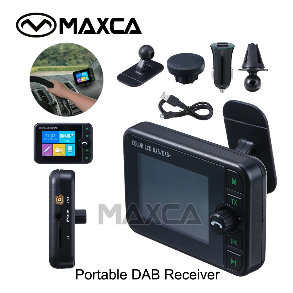 

Maxca Portable Car DAB+ Radio Adapter 2.4" Lcd Bluetooth-compatible FM Transmitter Handsfree with Usb Port SD Card Aux Output