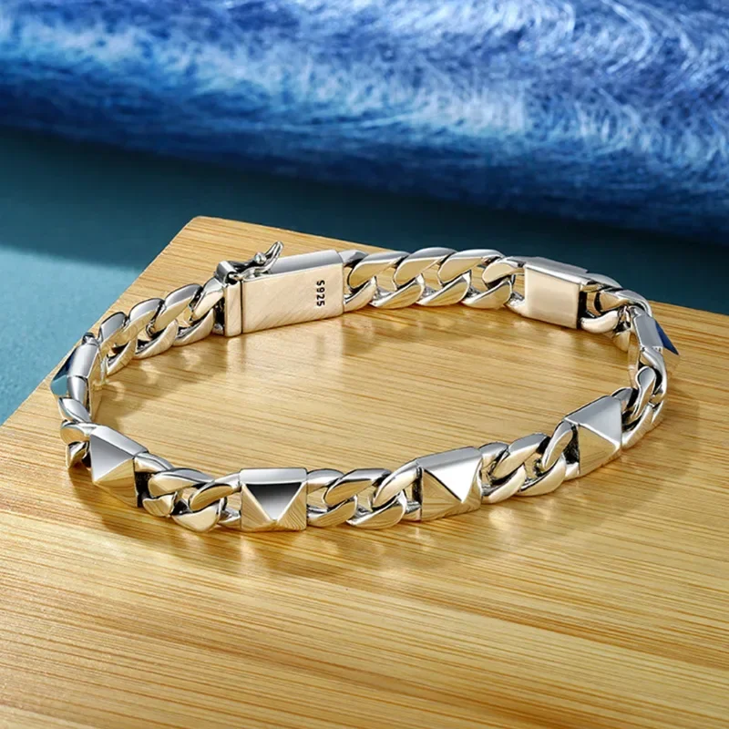 S925 Sterling Silver Simplicity Bracelet Men's European and American Style Willow Nail Fashion Hip hop Street Women's Accessory
S925 Sterling Silver Simplicity Bracelet Men's European and American Style Willow Nail Fashion Hip hop Street Women's Accessory