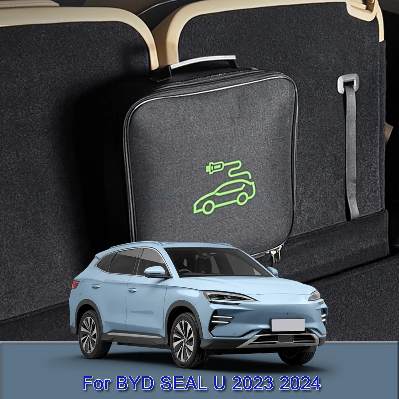 

EV Car Charging Cable Storage Carry Bag Charger Plugs Sockets Waterproof Fire Retardant Auto Acccessory For BYD SEAL U 2023 2024