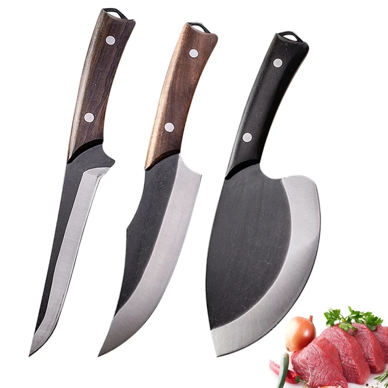 

Forged Butcher's Knife Pig Killing Bone Shaving Cutting Knife Meat Fish Cleaver Sheep Slaughtering Camping BBQ Tool