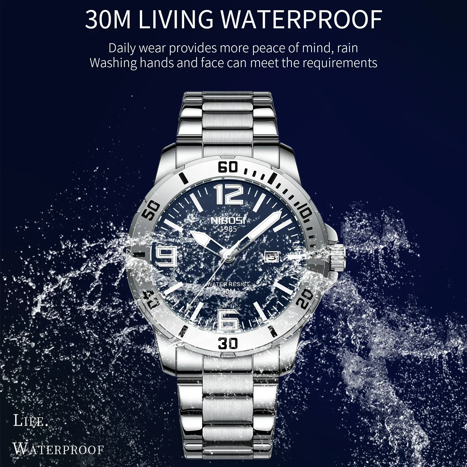 

NIBOSI 10pcs Watches for Men Luxury Luminous Waterproof Watch Male Clock Calendar Man Quartz Wristwatches Relogio Masculino