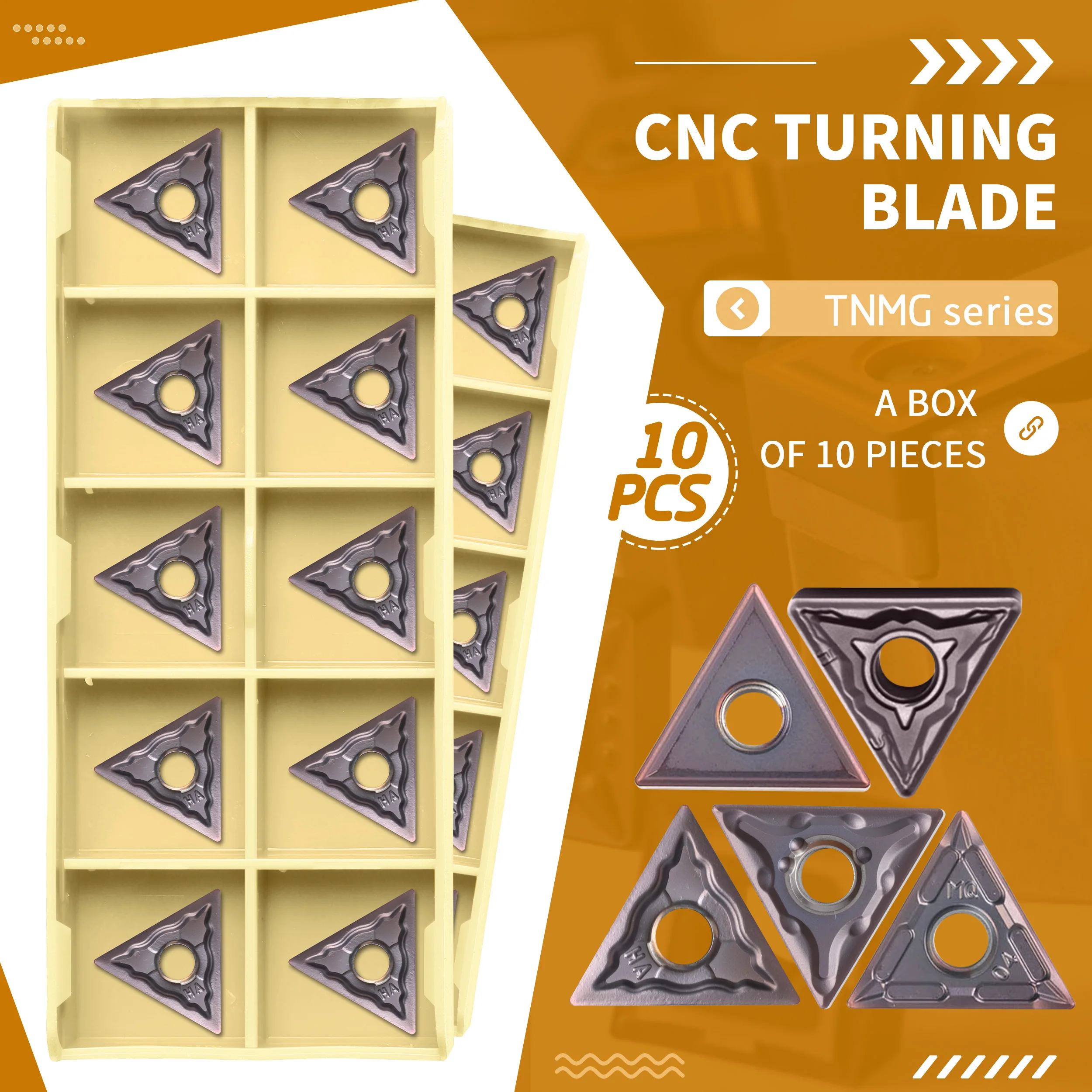 

TNMG160404 TNMG160408-MA HA MS MQ HS NK9018 CNC Lathe Carbide Inserts Turning And Cutting Tools Quality Coating Triangle Blade