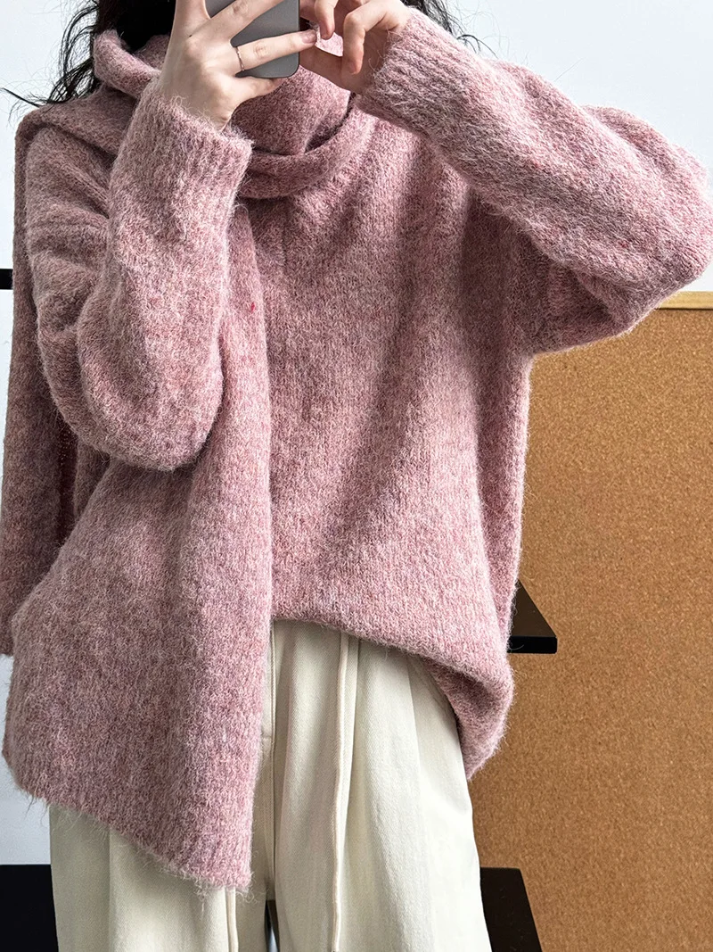 Lazy Wool Knit Sweater for Autumn Winter, Soft and Warm, Featuring A V-neck and Pullover Style. Comes As A Set with A Scarf.
Lazy Wool Knit Sweater for Autumn Winter, Soft and Warm, Featuring A V-neck and Pullover Style. Comes As A Set with A Scarf.