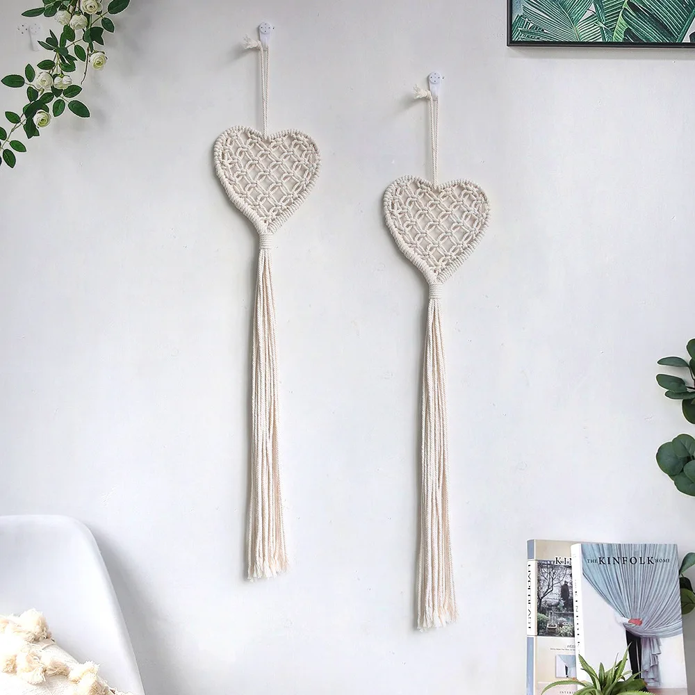 Heart Mandala Macrame Wall Hanging - Bohemian Tassel Decor 3 Sce18e8f6359042348c0bdfacf60cf749b