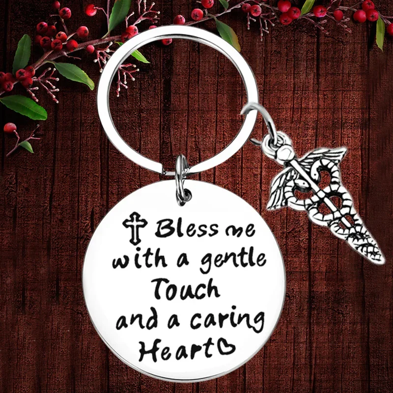 Charm nurse Keychain Pendant nurses graduation birthday Christmas Key Chains Bless Me with A Gentle Touch and A Caring Heart
Charm nurse Keychain Pendant nurses graduation birthday Christmas Key Chains Bless Me with A Gentle Touch and A Caring Heart