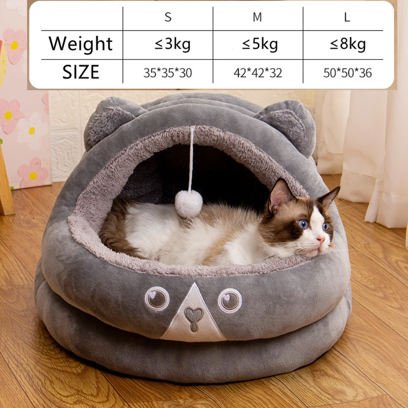 

Cat Bed House Kennel Nest Round Pets Sleeping Cave Kitten Beds Pet Basket Cozy Kitten Lounger Cushion Cat House Tent Dog House