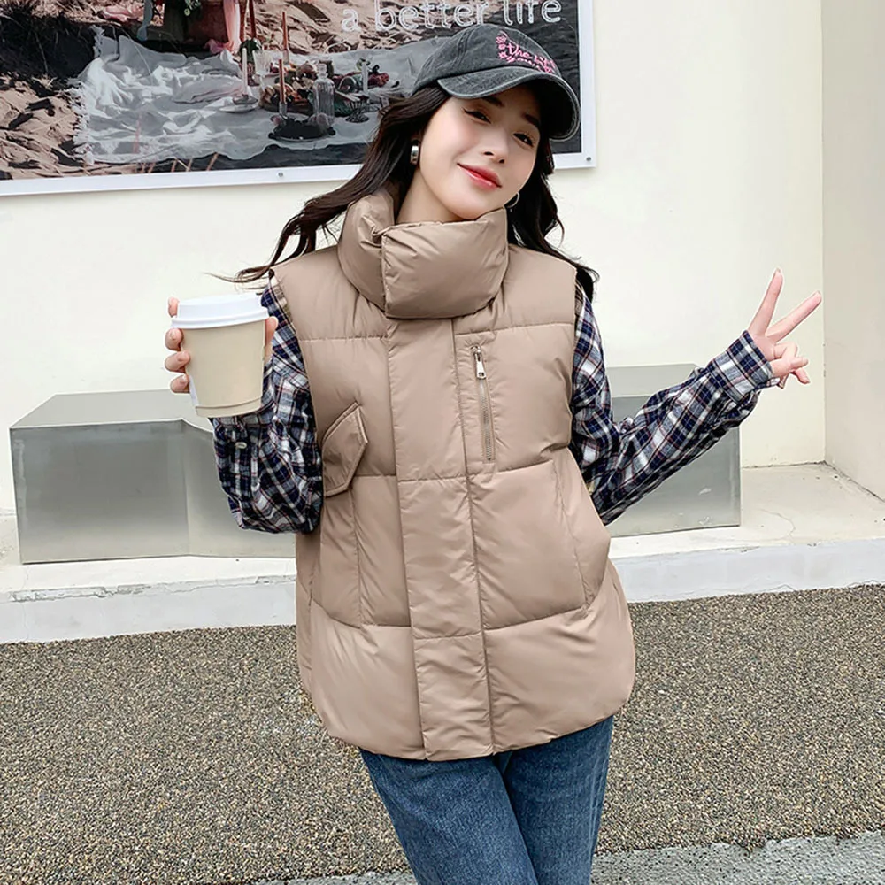 Winter Cotton Padded Jackets For Women 2023 Warm Vest Zipper Sleeveless Coat Women Stand Collar Lady Loose Solid Color Waistcoat
Winter Cotton Padded Jackets For Women 2023 Warm Vest Zipper Sleeveless Coat Women Stand Collar Lady Loose Solid Color Waistcoat