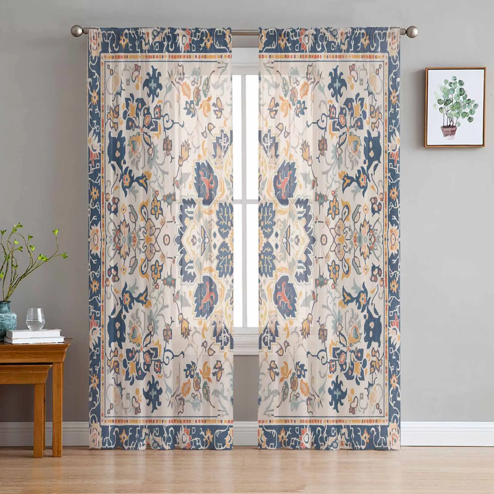 Ethnic Style Retro Persian Pattern Tulle Curtains for Living Room Sheer Curtain for Bedroom Kitchen Blinds Voile Curtains
Ethnic Style Retro Persian Pattern Tulle Curtains for Living Room Sheer Curtain for Bedroom Kitchen Blinds Voile Curtains