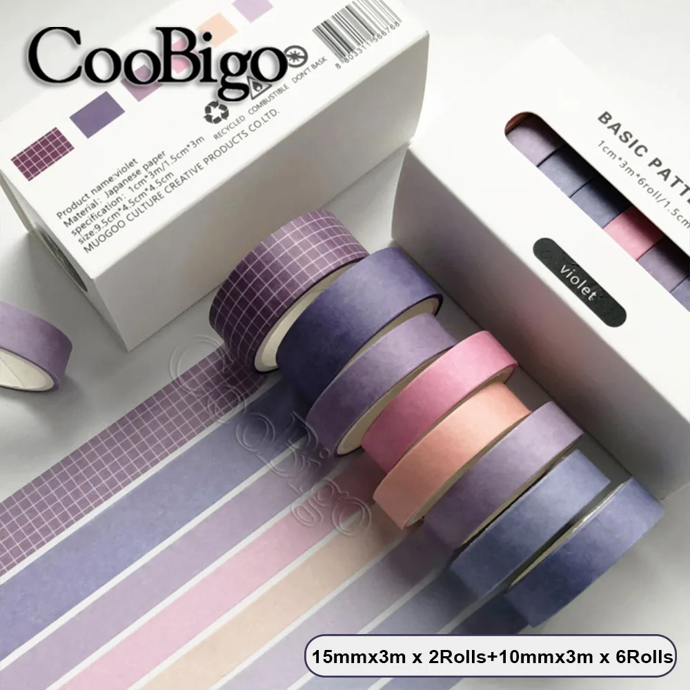 8pcs/set Retro Solid Color Basic Decoration Washi Tape Set DIY Scrapbook Journal Sticker Masking Tape Kawaii School Supplies
8pcs/set Retro Solid Color Basic Decoration Washi Tape Set DIY Scrapbook Journal Sticker Masking Tape Kawaii School Supplies