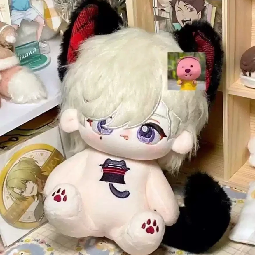 

In Stock Game Anime enshin Impac Lyney Cosplay Plush Stuffed Doll Body Cotton Dress Up Change Clothes 20cm Plushie Xmas Gift
