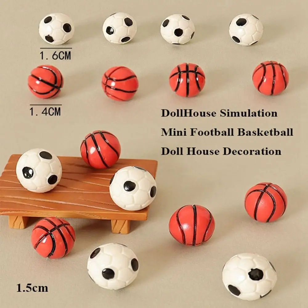 

1.5cm DollHouse Simulation Basketball Handmade 2 Styles Mini Football Creative Toy Miniature Dollhouse Decorations
