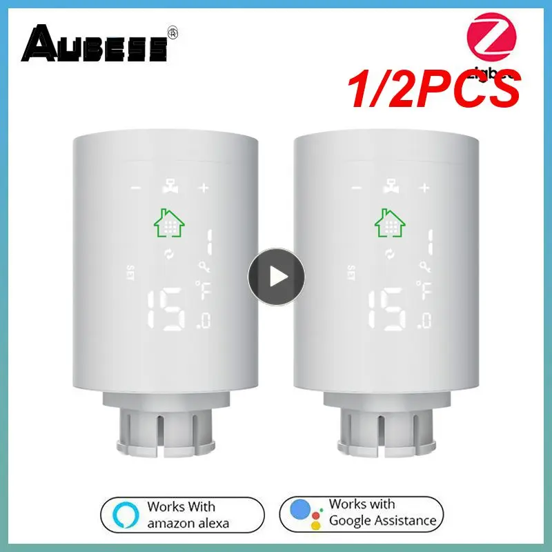 

1/2PCS Tuya ZIGBEE3.0 Intelligent Radiator Actuator Programmable Thermostatic Radiator Valve Temperature Controller Alexa Voice