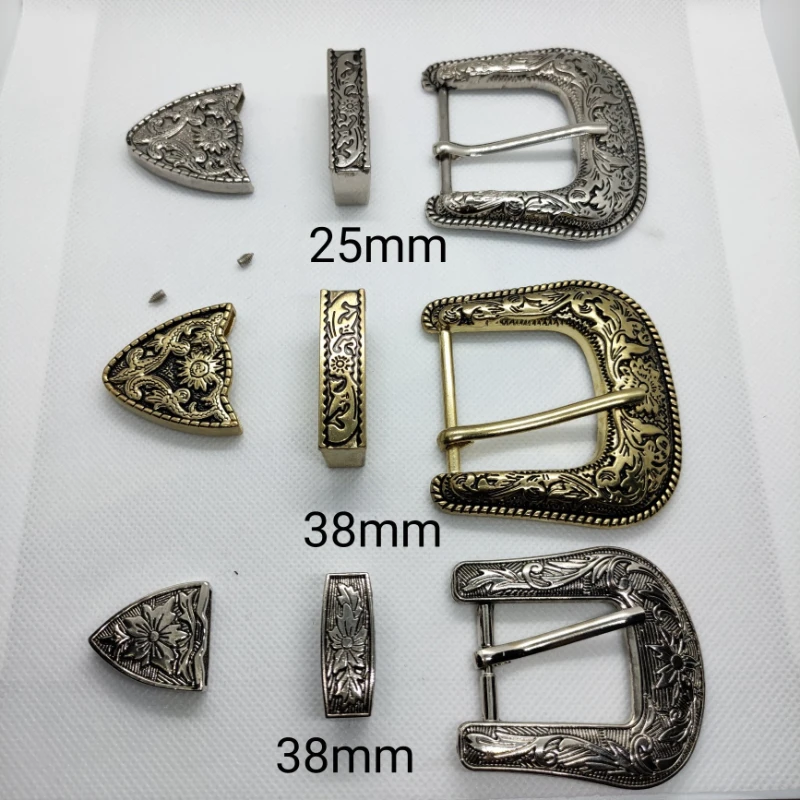 

1Sets Carved Pattern Metal Pin Buckle For Belt Women Men Leather Crafts DIY Buckles 16/20/25/28/30mm Antique Silver