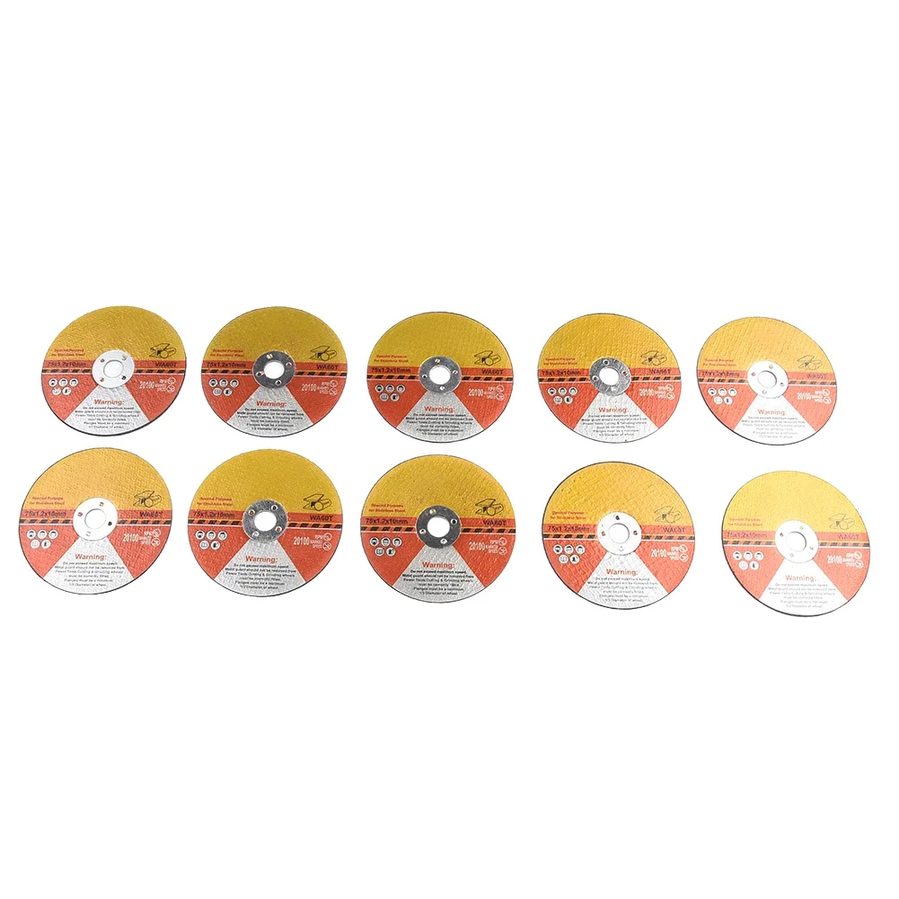 10pc 75mm Circular Fiber Reinforced Resin Saw Blade Grinding Wheel Cutting Disc 10mm Bore For Angle Grinder Machine Power Tools
10pc 75mm Circular Fiber Reinforced Resin Saw Blade Grinding Wheel Cutting Disc 10mm Bore For Angle Grinder Machine Power Tools