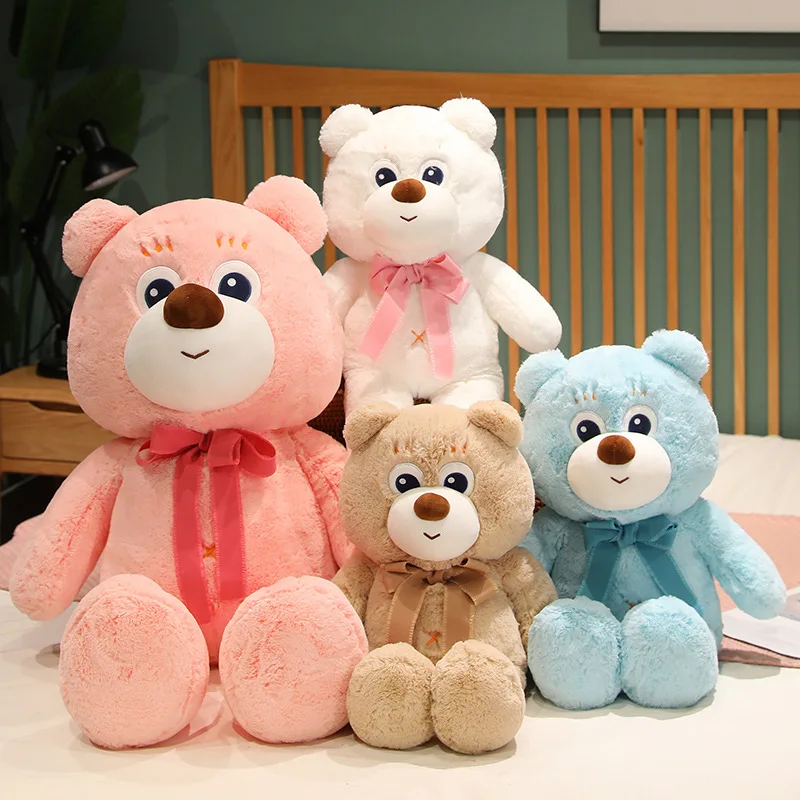 

60/90cm Cartoon Big Eyes Teddy Bear Plush Toy Cute Stuffed Animals Bears Plushies Doll Kawaii Soft Kids Toys for Girls Boys Gift