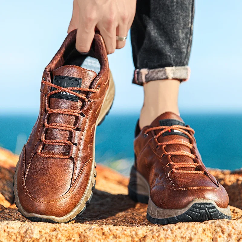 Men's Leather Casual Shoes 2023 New Fashion Lace Up Platform Hiking Shoes for Men Outdoor Increase Height Male Sneakers Zapatos
Men's Leather Casual Shoes 2023 New Fashion Lace Up Platform Hiking Shoes for Men Outdoor Increase Height Male Sneakers Zapatos