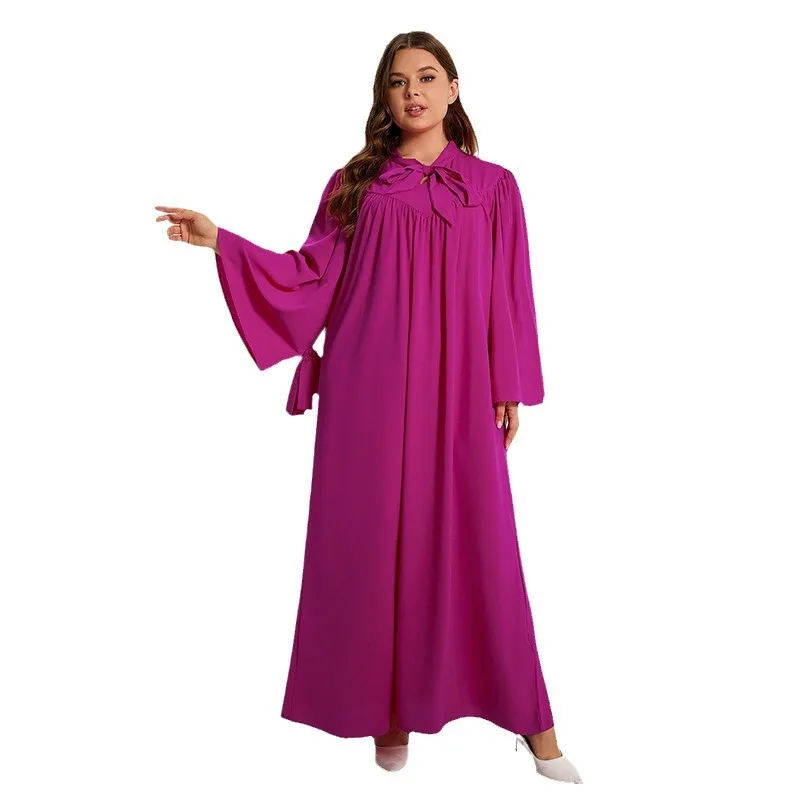 

Purple African Dresses for Women Elegant V-neck Party Evening Plus Size Long Dress Muslim Fashion Abaya African Robes Outfits