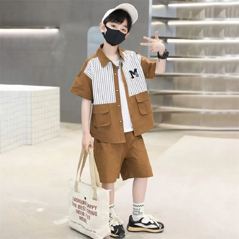 2023 New Summer Boys Clothing Set Casua Letter Shirt Tops + Shorts Suit Teenager Kids Clothes School Boys Fashion Suit 4-14Yrs
2023 New Summer Boys Clothing Set Casua Letter Shirt Tops + Shorts Suit Teenager Kids Clothes School Boys Fashion Suit 4-14Yrs