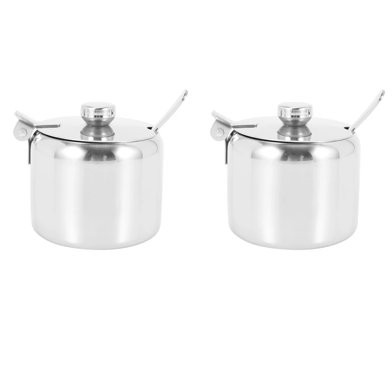 2X Stainless Steel With Lid And Spoon Sugar Bowl Seasoning Jar Seasoning Jar Tableware Spice Container
2X Stainless Steel With Lid And Spoon Sugar Bowl Seasoning Jar Seasoning Jar Tableware Spice Container