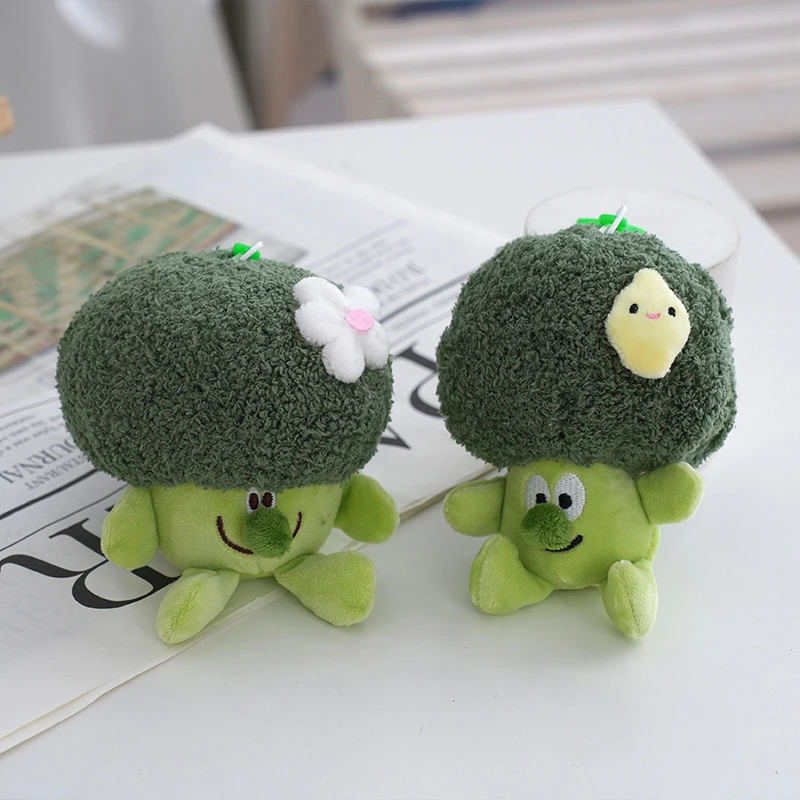

Cartoon Vegetable Doll Keychains For Bag Accessories Winter Cute Plush Keychains For Women Green Broccoli Doll Keyring