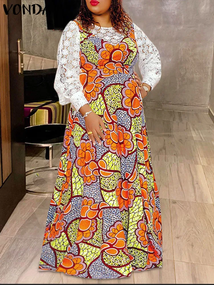 VONDA Oversized Maxi Sundress Bohemian 2023 Autumn Women Dress Lace Parchwork Long Sleeve Floral Printed Casual Party Robe Femme
VONDA Oversized Maxi Sundress Bohemian 2023 Autumn Women Dress Lace Parchwork Long Sleeve Floral Printed Casual Party Robe Femme