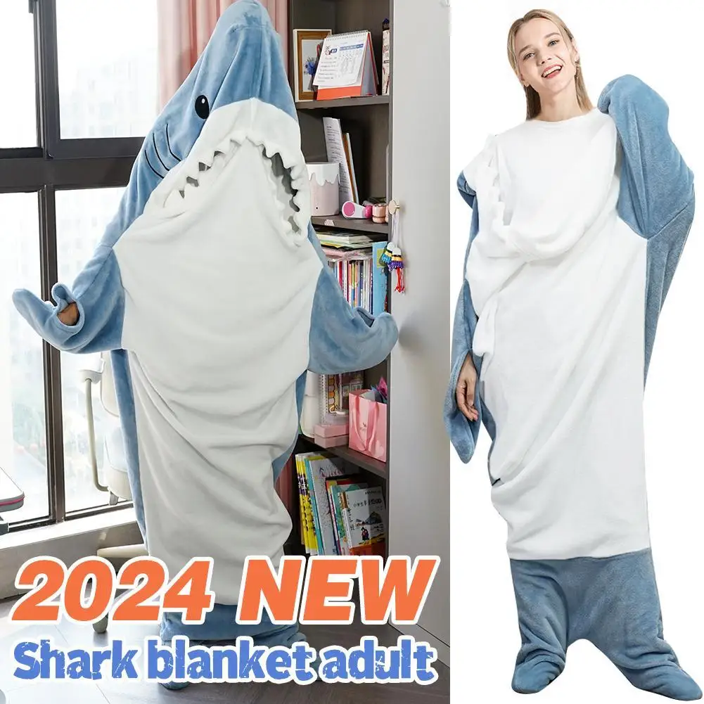 Cartoon Shark Blanket Hoodie Women Kigurumi Playsuit Kids Parents Hooded Warm Flannel Funny Homewear Shark Onesie Sleeping Bag
Cartoon Shark Blanket Hoodie Women Kigurumi Playsuit Kids Parents Hooded Warm Flannel Funny Homewear Shark Onesie Sleeping Bag