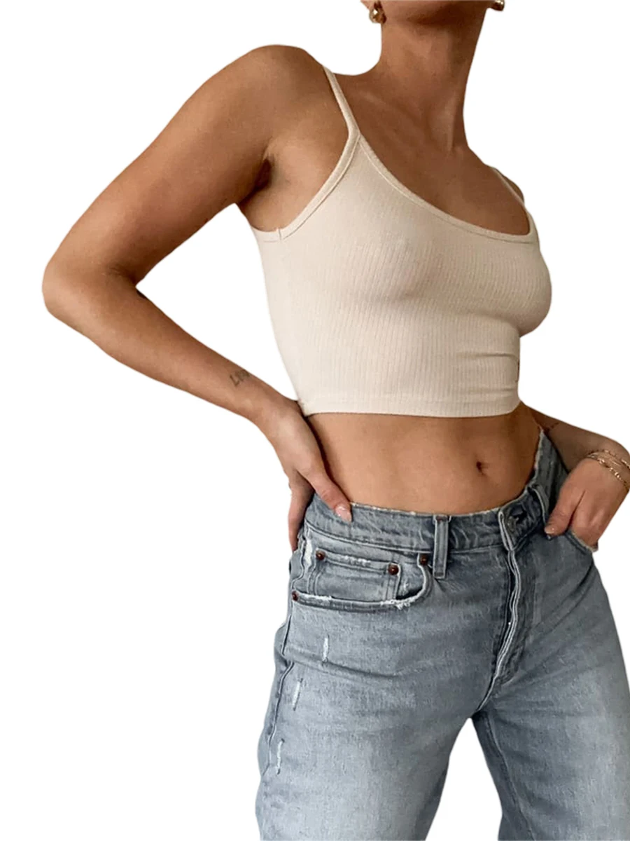 Women Spaghetti Strap Ribbed Tanks Vest Top Camisoles Slim Fit Sleeveless Sling Tank Tops Summer Crop Tops
Women Spaghetti Strap Ribbed Tanks Vest Top Camisoles Slim Fit Sleeveless Sling Tank Tops Summer Crop Tops